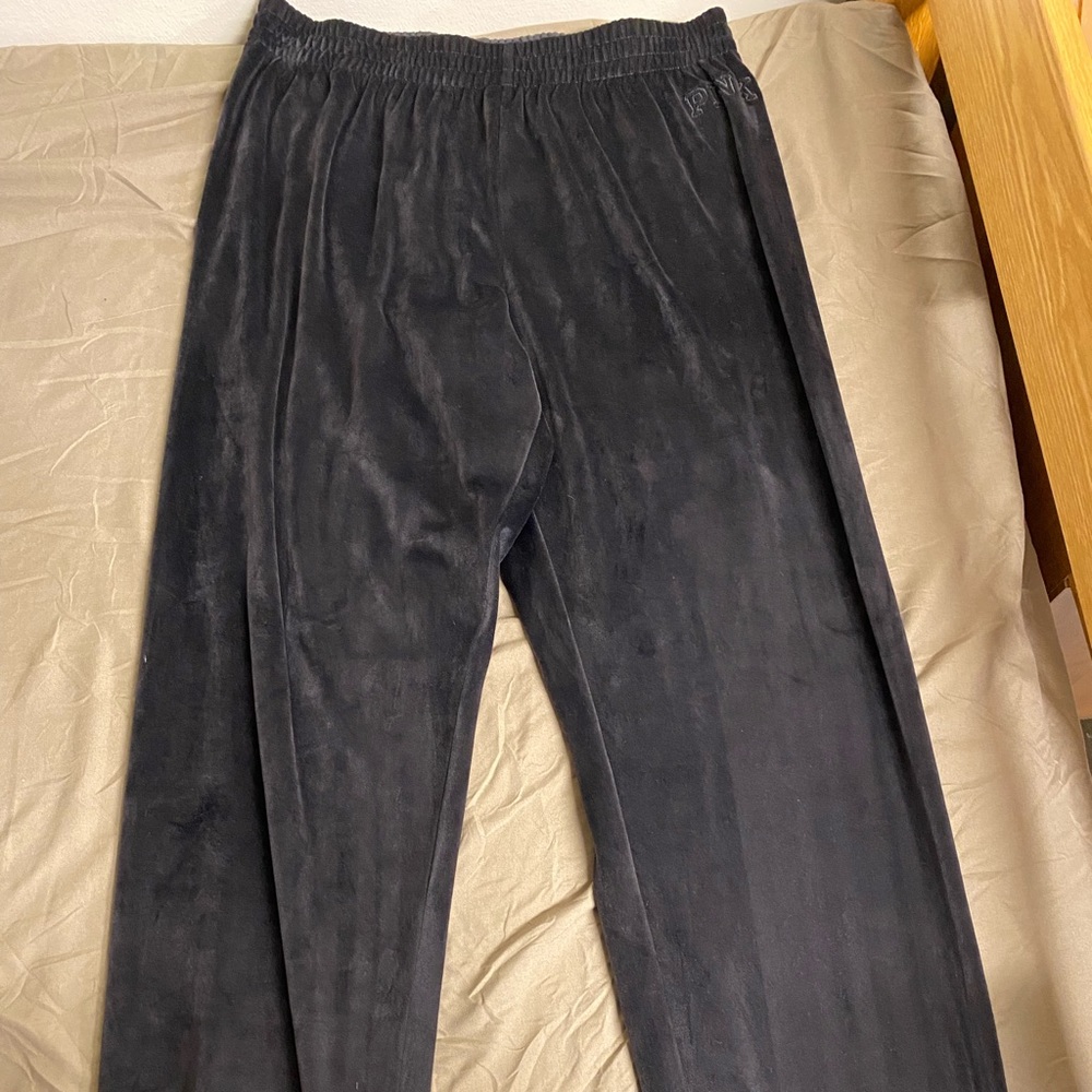 PINK velvet black pants